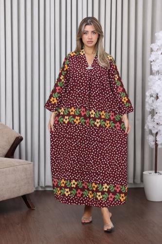 جلابية كريشة مشجرة ناعمة مزينة بفصوص لامعة