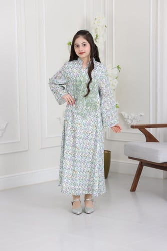 جلابية قطن مطبوع ( بناتي ) بتطريز ورد ثلاثي الأبعا...