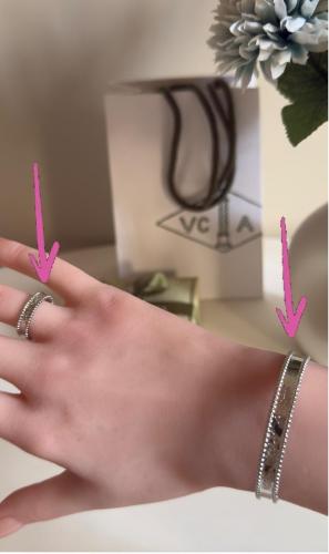 Van Cleef silver bracelet with a silver ring, adju...