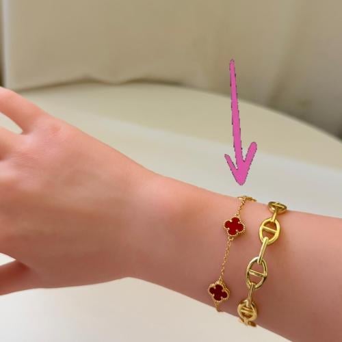 Van Cleef Master red mini five flowers bracelet