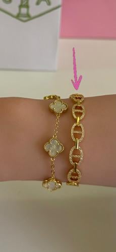 Hermes gold bracelet adjustable with the ring