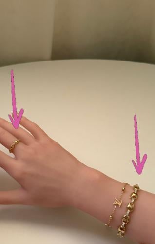 Dior gold bracelet with ring size 13 and 14