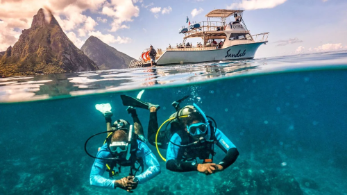 Diving from the boat - Boat Diver PADI