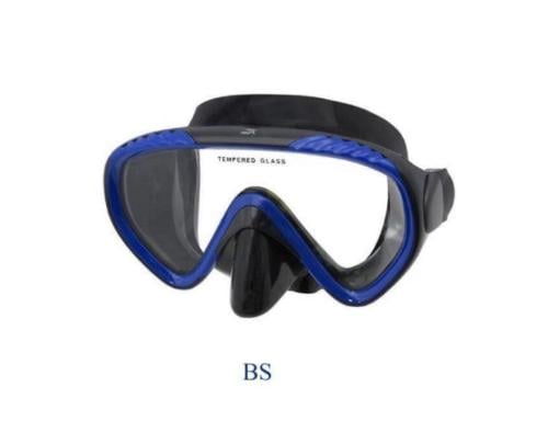 Black diving goggles with blue frame IST