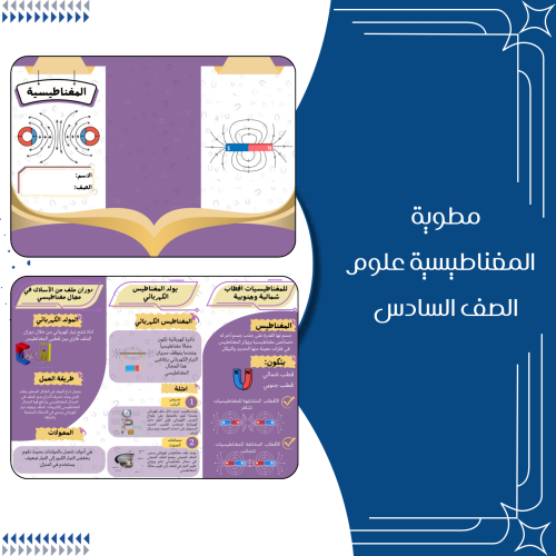 مطوية المغناطيسية علوم الصف السادس ابتدائي الترم ا...