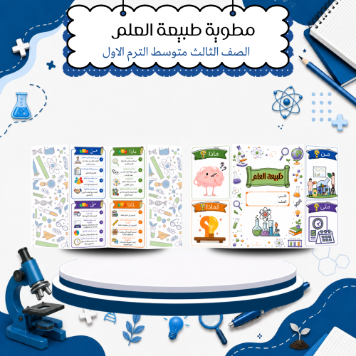 مطوية طبيعة العلم علوم الصف الثالث متوسط الترم الا...
