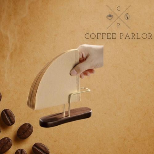 حامل فلاتر القهوة الخشبي والمعدني