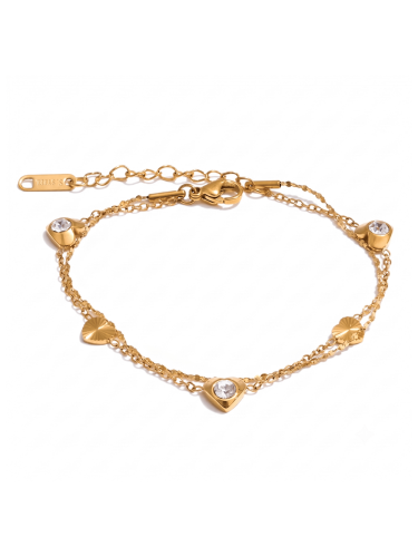 Sparkling Heart Layered Bracelet