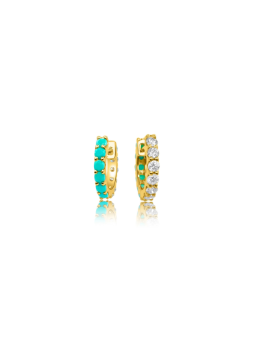 Silver Double Face Turquoise Earrings