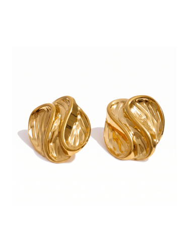 Golden Swirl Stud Earrings