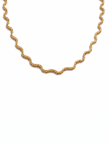 Golden Wave Chain Necklace