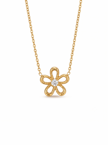 Daisy Solitaire Crystal Necklace