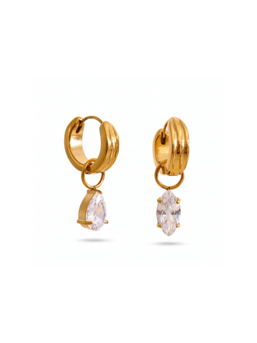 Dewdrop Charm Huggie Earrings
