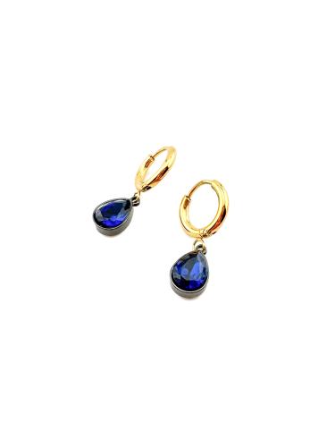 Midnight Teardrop Hoops Earrings