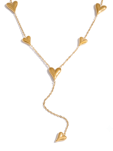 Cascading Heart Y-Necklace
