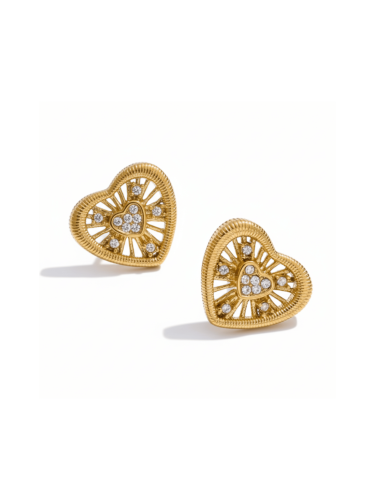 Halo Heart Stud Earrings