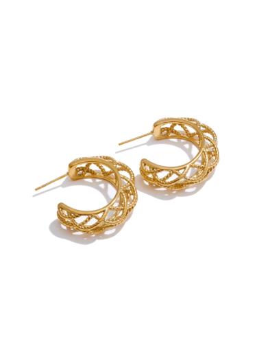 Lace Pattern Hoop Earrings
