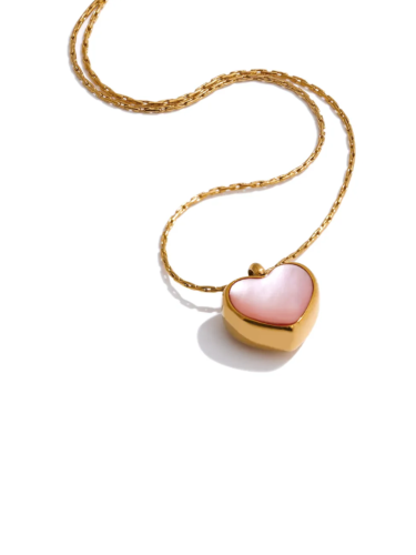 Pink Shell Heart Necklace
