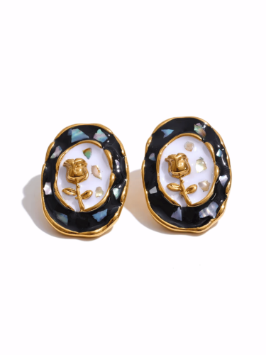 Vintage Rose Stud Earrings