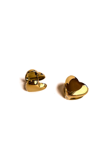 Golden Heart Stud Earrings