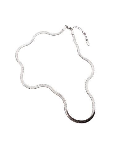 Shiny Orchid Necklace- Silver