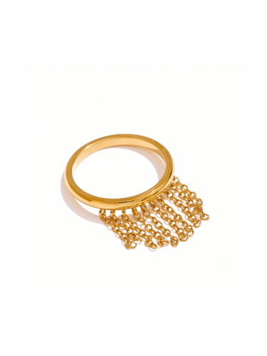 Golden Cascade Fringe Ring