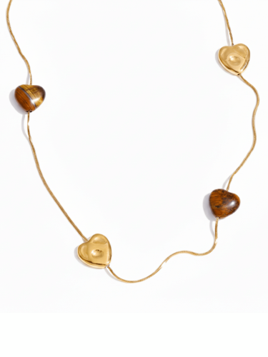 Golden Rosewood Heart Necklace