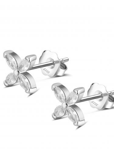 Silver Flower Earrings