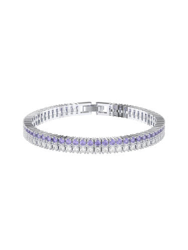 Silver Purple Double Bracelet
