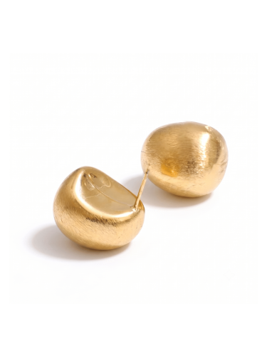 Golden Pebble Stud Earrings