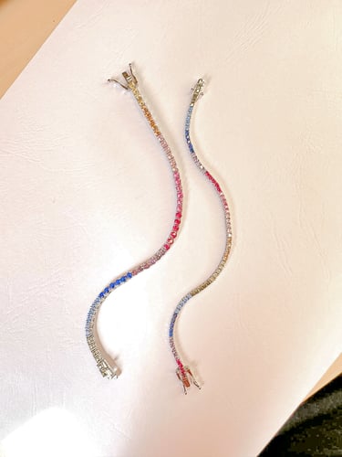 Silver Rainbow Tennis Bracelet