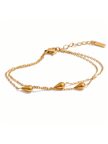 Golden Teardrop Layered Bracelet