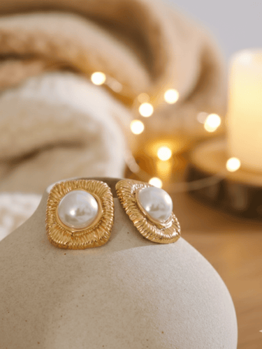 Vintage Pearl Cushion Earrings