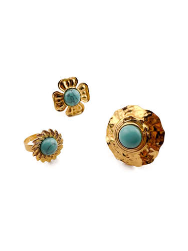 Turquoise Flower Rings