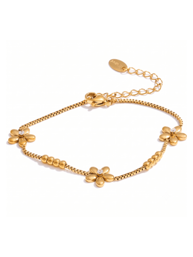 Golden Daisy Charm Bracelet