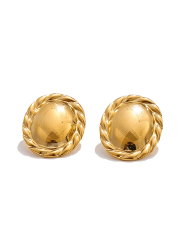 Twisted Oval Cushion Stud Earrings