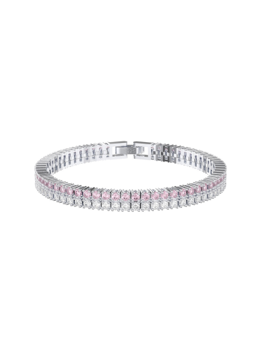 Silver Pink Double Bracelet