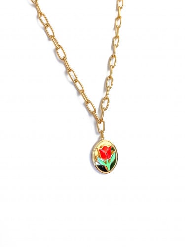 Red Tulip Necklace