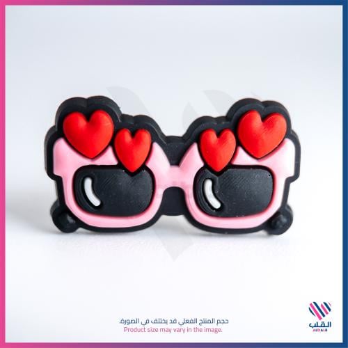Pink Glasses & Hearts Charms