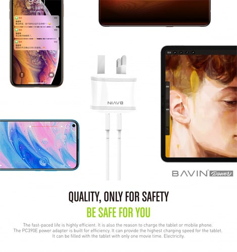 فيش كهرباء بمخرجين USB مع كيبل مجاني