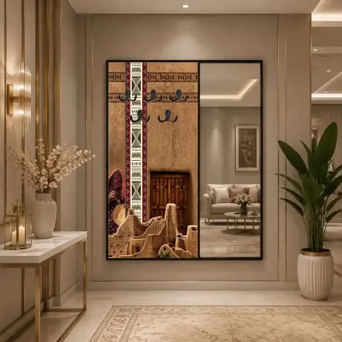 لوحة جدارية لتنظيم العبايات مع مرايا – كانفس مودرن...