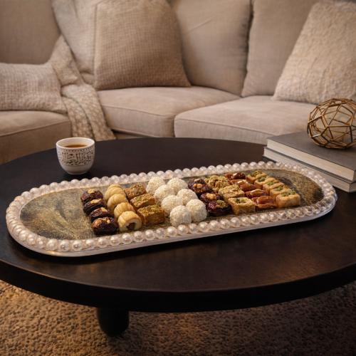 صحن تقديم مستطيل - فاخر مصنوع من الريزين