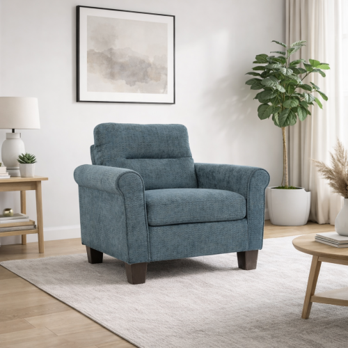 كرسي كنب مفرد – لون أزرق بتصميم أنيق وفاخر