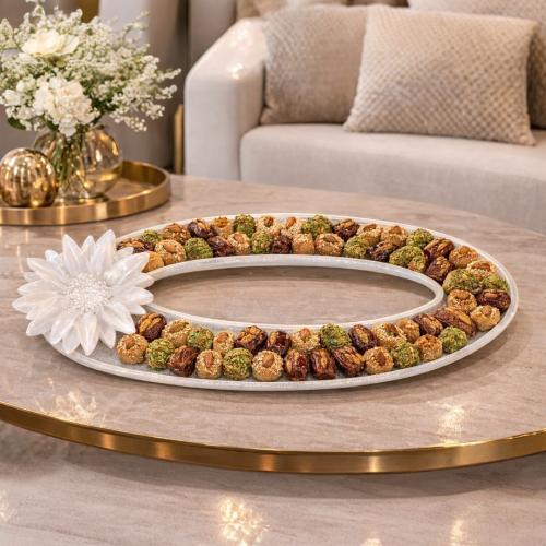 صحن تقديم دائري - فاخر مصنوع من الريزين