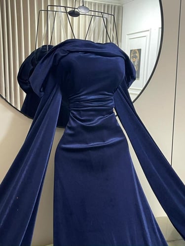 فستان سهره مخمل كحلي