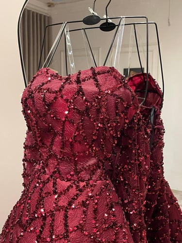 فستان سهره عنابي