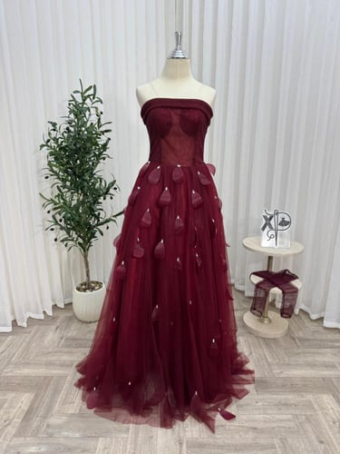 فستان سهره عنابي