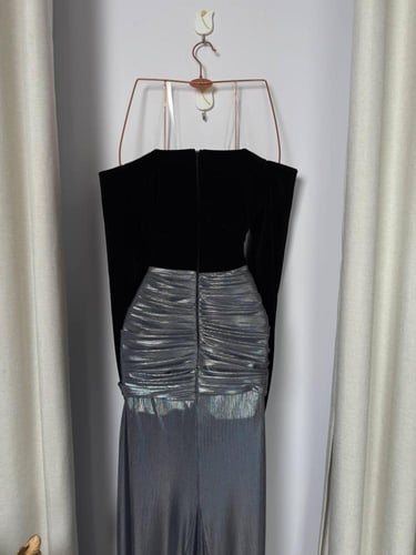 فستان سهره اسود رمادي