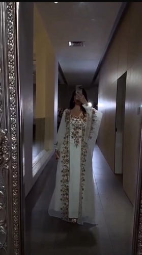 جلابيه إمارتيه شيفون قطعتين