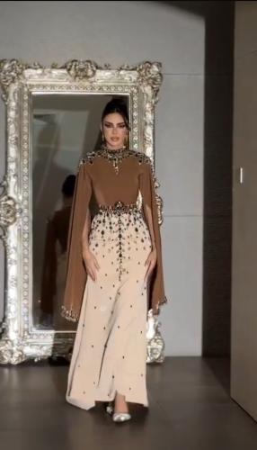 فستان سهره بني بيج